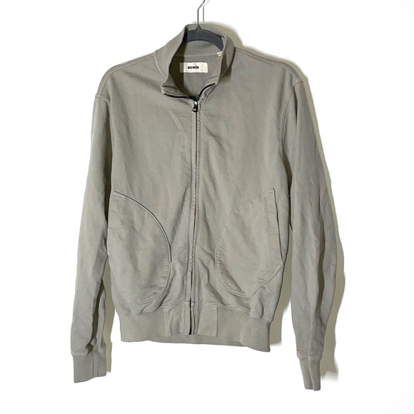 Buck Mason Mens Flint Grey Venice Wash Brushed Loopback Track Jacket Size Medium - Picture 2 of 8